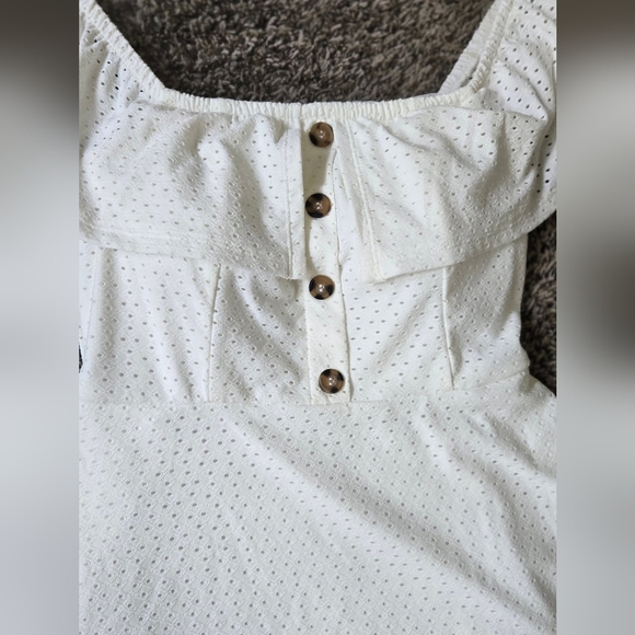 Speechless White Dress with Ruffle top - Picture 2 of 4